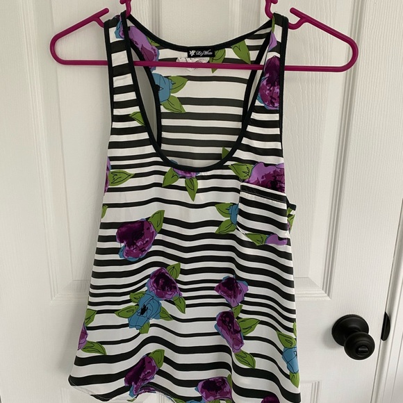 Striped Floral Tank - Picture 3 of 6
